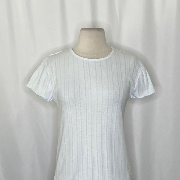 NWT! J. CREW Pointelle Short Sleeve T-Shirt Top Ocean Air Light Blue Medium - Picture 4 of 15